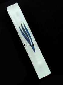 Glass Mezuzah - Blue Shin by aJudaica